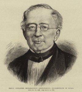 Príncipe Alexander Michaelovitch Gortschakoff, Ex-Canciller de Rusia de English School
